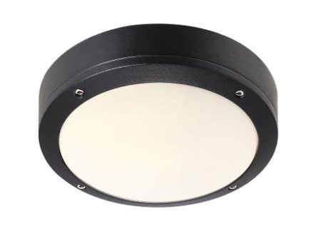 12V & 230V Desi plafond utelampe, sort