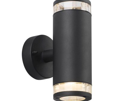 12V & 230V Birk utelampe dobbel, sort