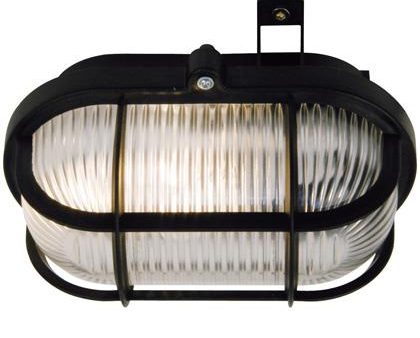 12V & 230V Oval skotlampe, sort