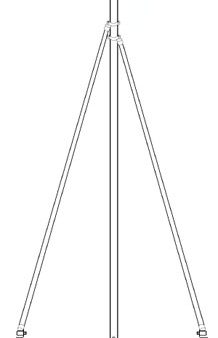 Rør/mastesett for vindgenerator, 2,7m