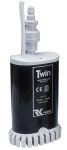 12V vannsynkepumpe, Twin 55W, 19L 1.4bar m/tilbakeslagsventil