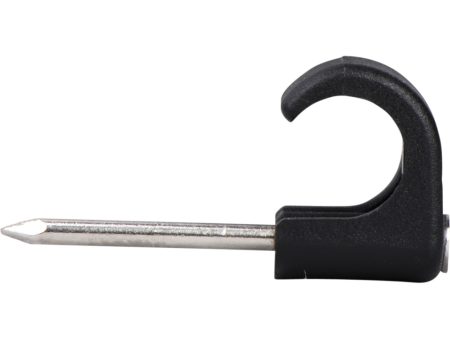 Kabelklips for rund kabel  7-10mm, 100stk, sort