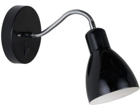 12V & 230V Cyclone Vegglampe, sort