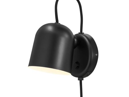 230V Angle Vegglampe, sort